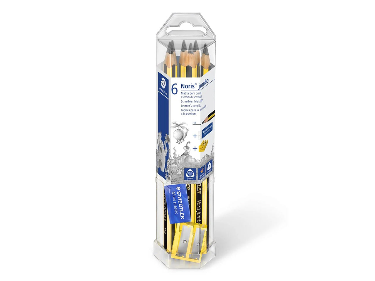 Noris matita jumbo 6 pezzi c/gomma+tempera