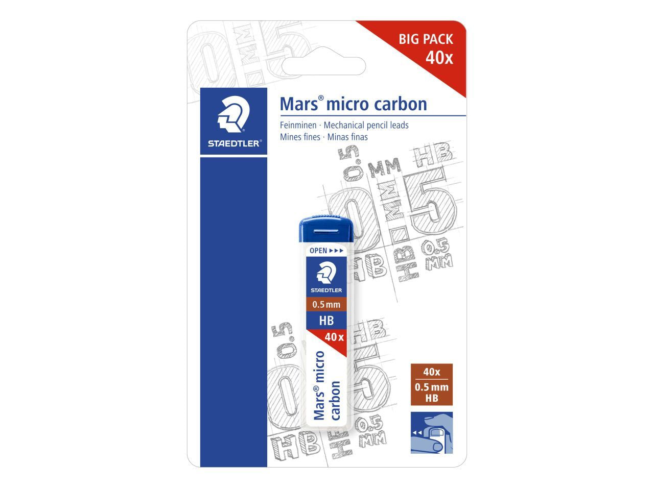 Mine carbon 0,5mm hb 40pz