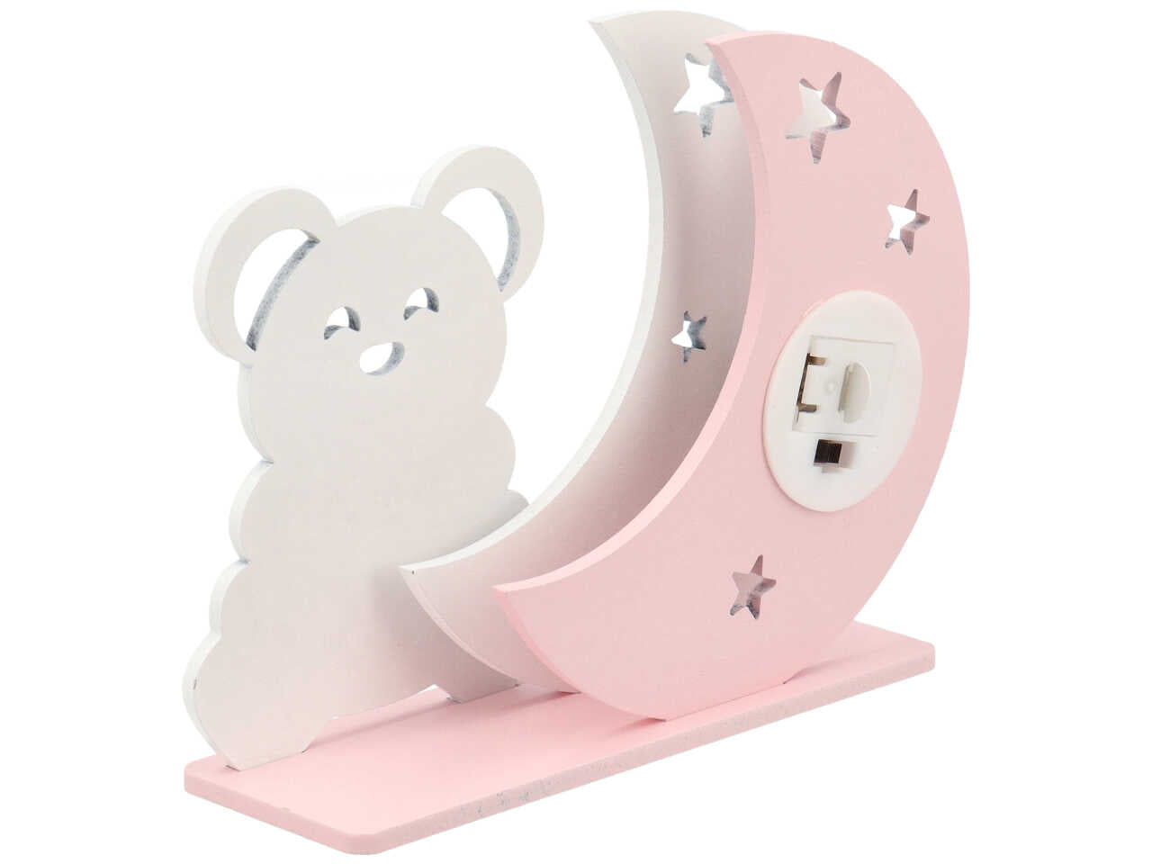 Lampada con orso piccolo colore rosa