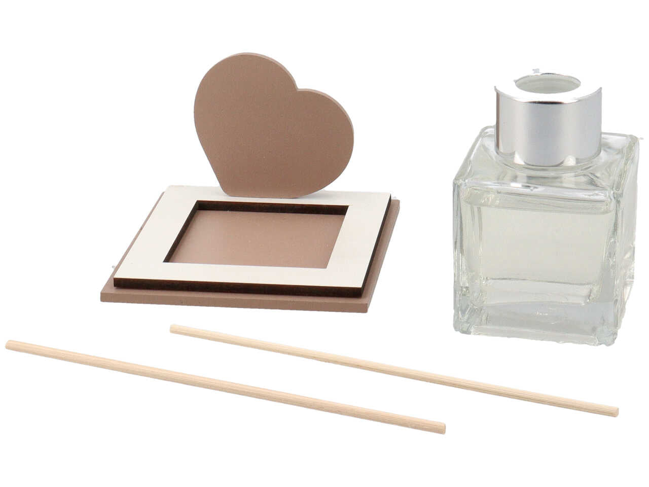 Profumatore capacita' 50ml con cuore e calice colore fango