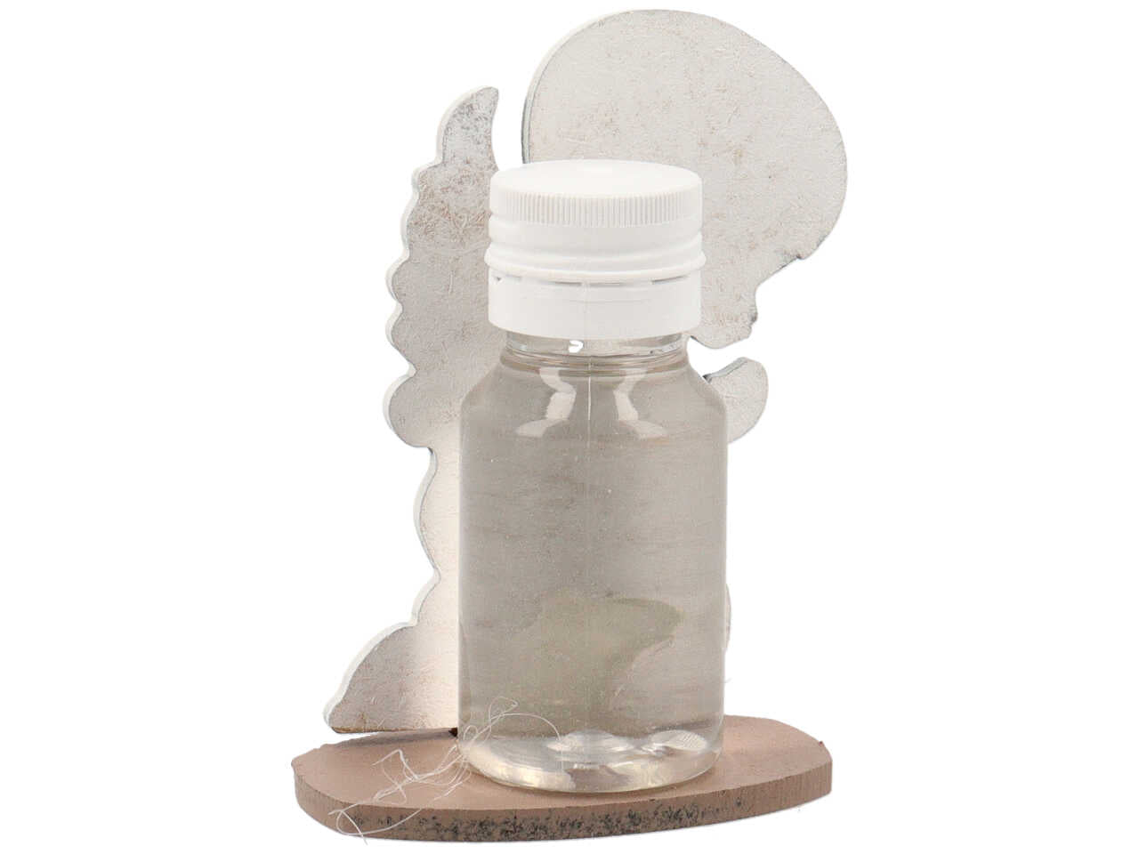Vangelo con profumatore angelo in legno bianco con decorazione floreale - 8x12x2,5 cm - Creare