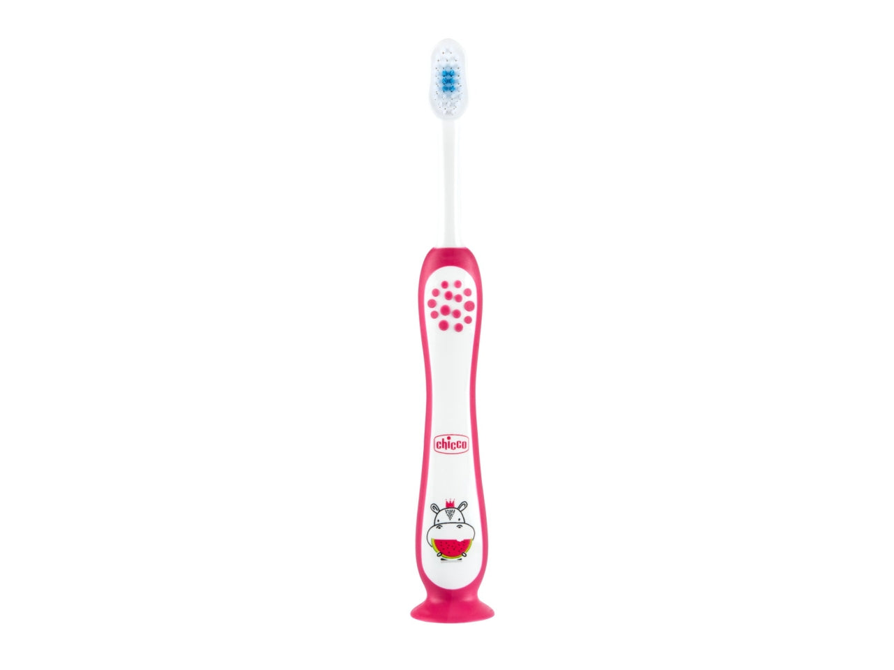 Spazzolino Hippo Oral Care Chicco con setole ultra sottili e impugnatura ergonomica rosa, 3-6 anni