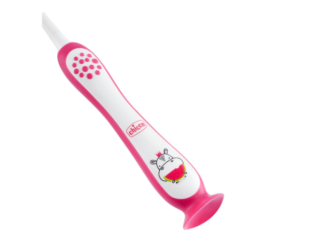 Spazzolino Hippo Oral Care Chicco con setole ultra sottili e impugnatura ergonomica rosa, 3-6 anni