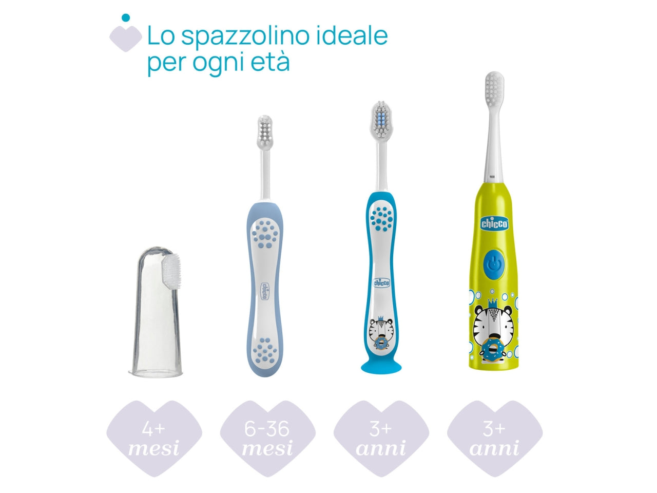 Spazzolino Hippo Oral Care Chicco con setole ultra sottili e impugnatura ergonomica azzurro, 3-6 anni