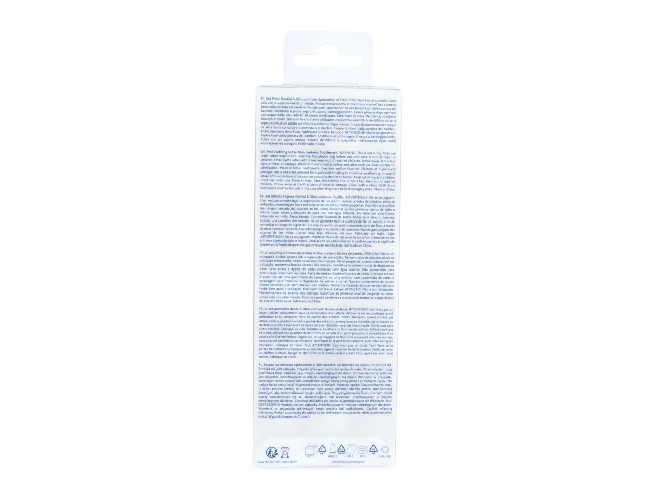 Astuccio Oral Care Chicco per igiene orale fuori casa con spazzolino e dentifricio, colore lilla, 6 + mesi