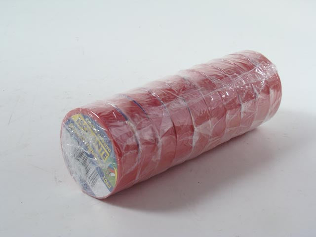 Nastro isolante vibac con supporto in pvc autoestinguente rosso h 15 mm l 10 mt
