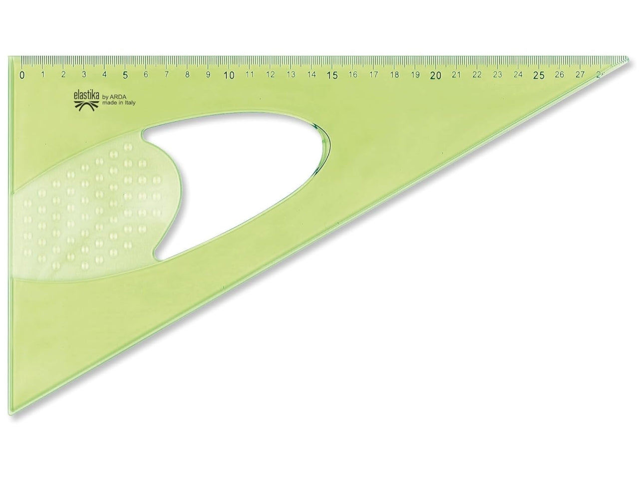 Squadra 60 gradi 30cm verde trasparente in plastica flessibile, Linea Elastika - Arda