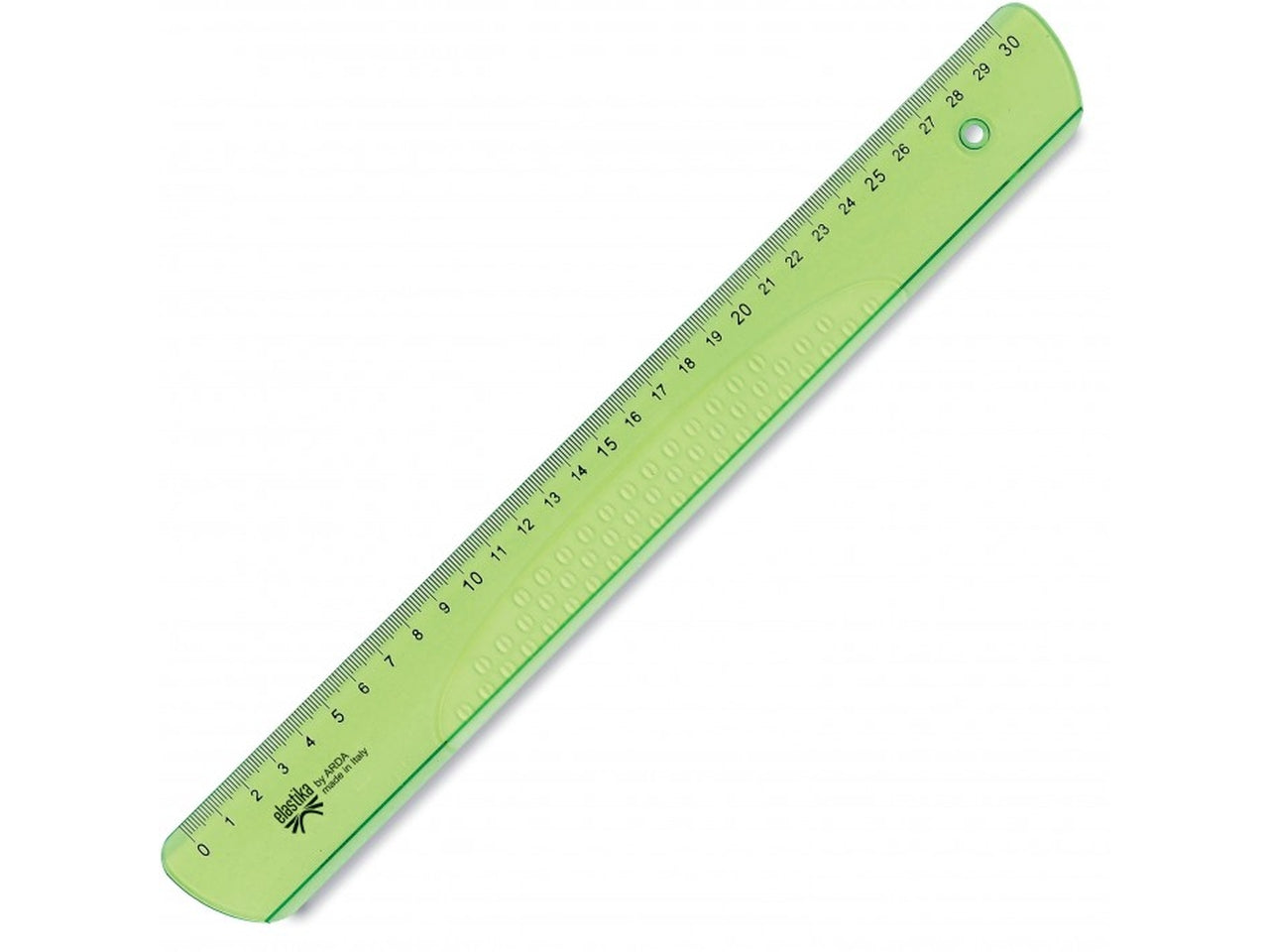 Riga 30cm verde trasparente in plastica flessibile, Linea Elastika - Arda