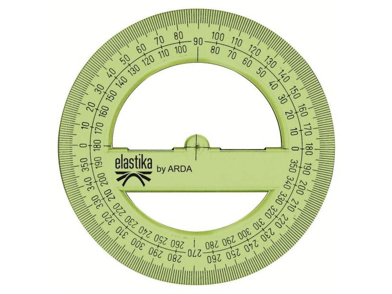 Goniometro 360 gradi 12cm verde trasparente in plastica flessibile, Linea Elastika - Arda