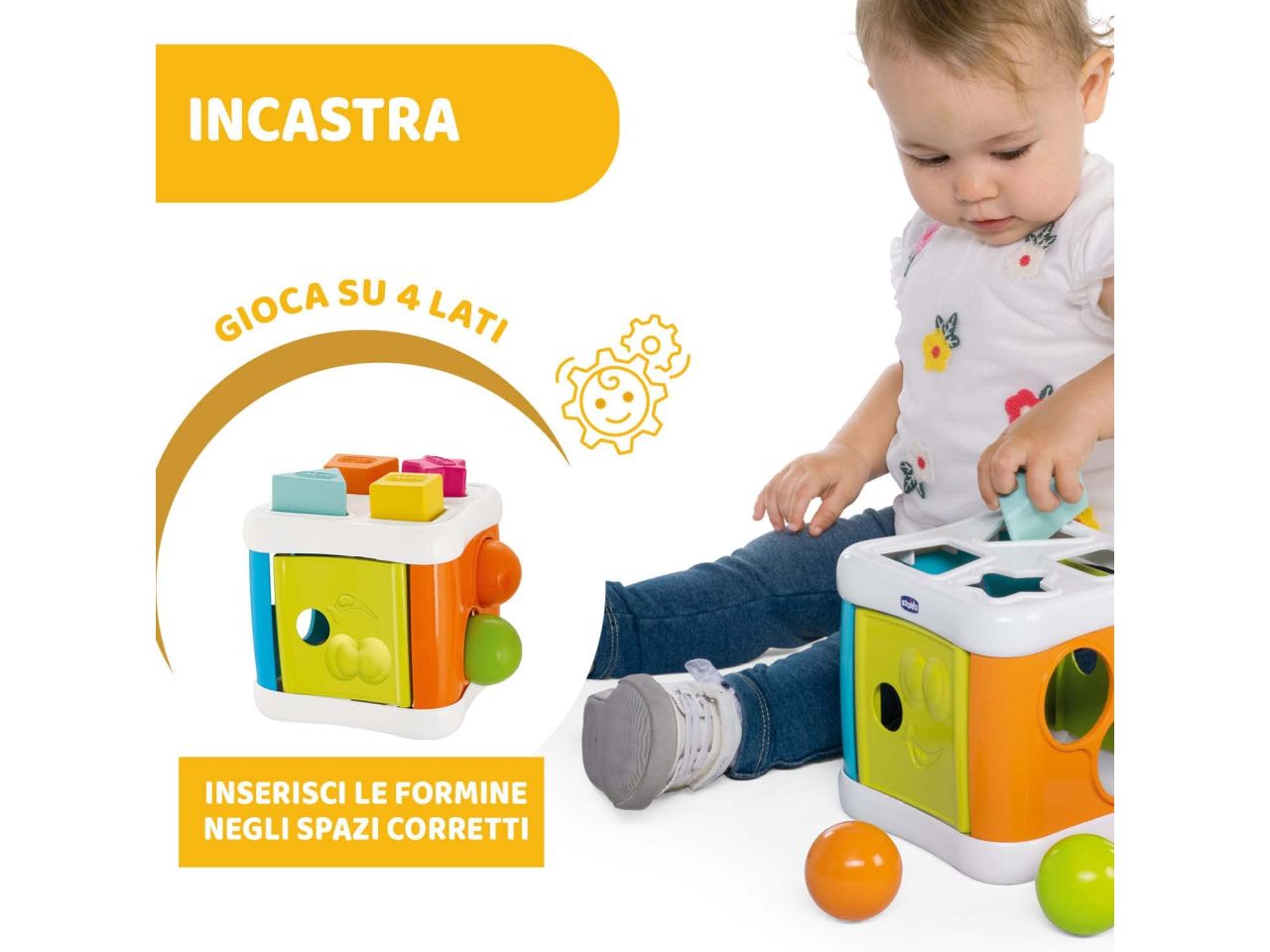 Chicco Cubo Incastra e Martella 2 in 1 Gioco Educativo
