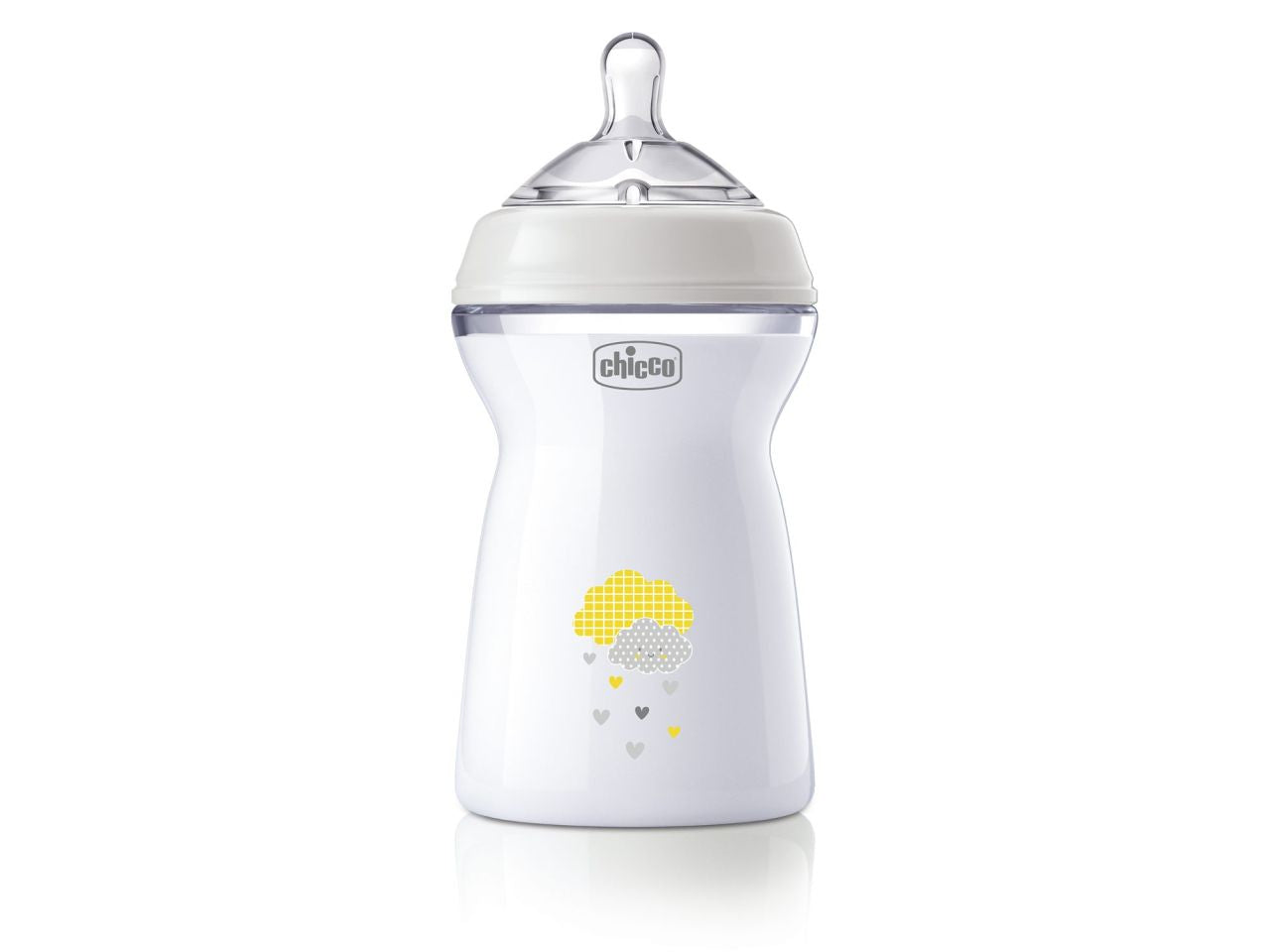 Chicco Natural Feeling Biberon Anticolica 6 Mesi+ da 330 ml con Tettarella in Silicone  Neutro