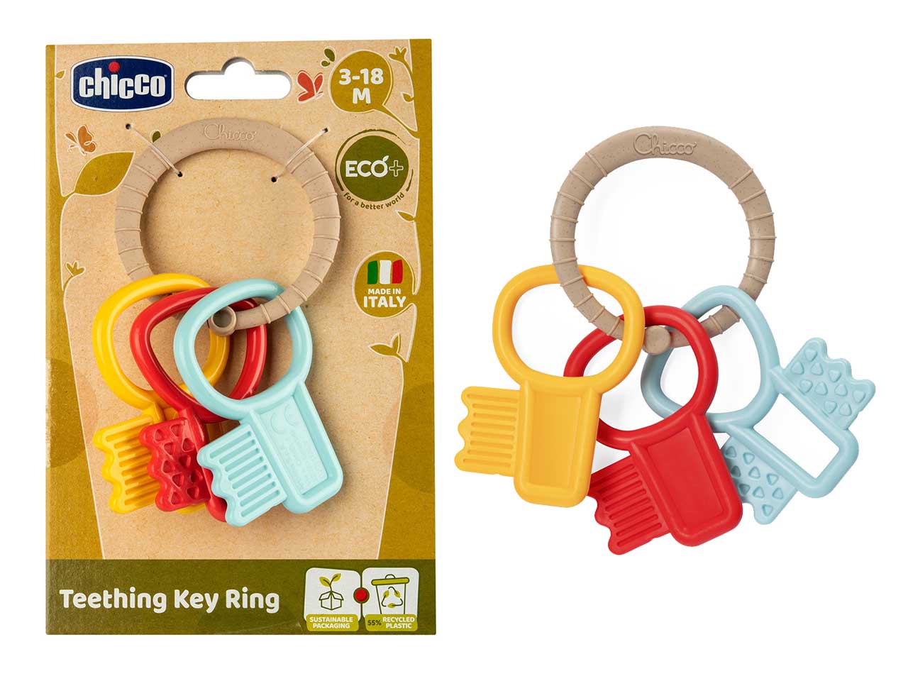 Chicco Trillino Chiavi Colorate Eco+ Chiavi Afferrafacile con Trillino