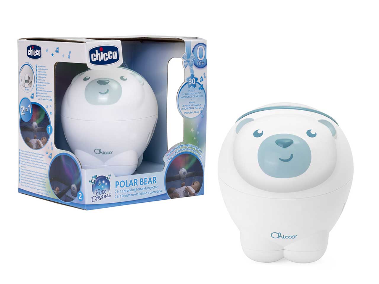 Chicco  First Dreams Proiettore Orso Polare Blu Proiettore 2in1 con Luce Notturna