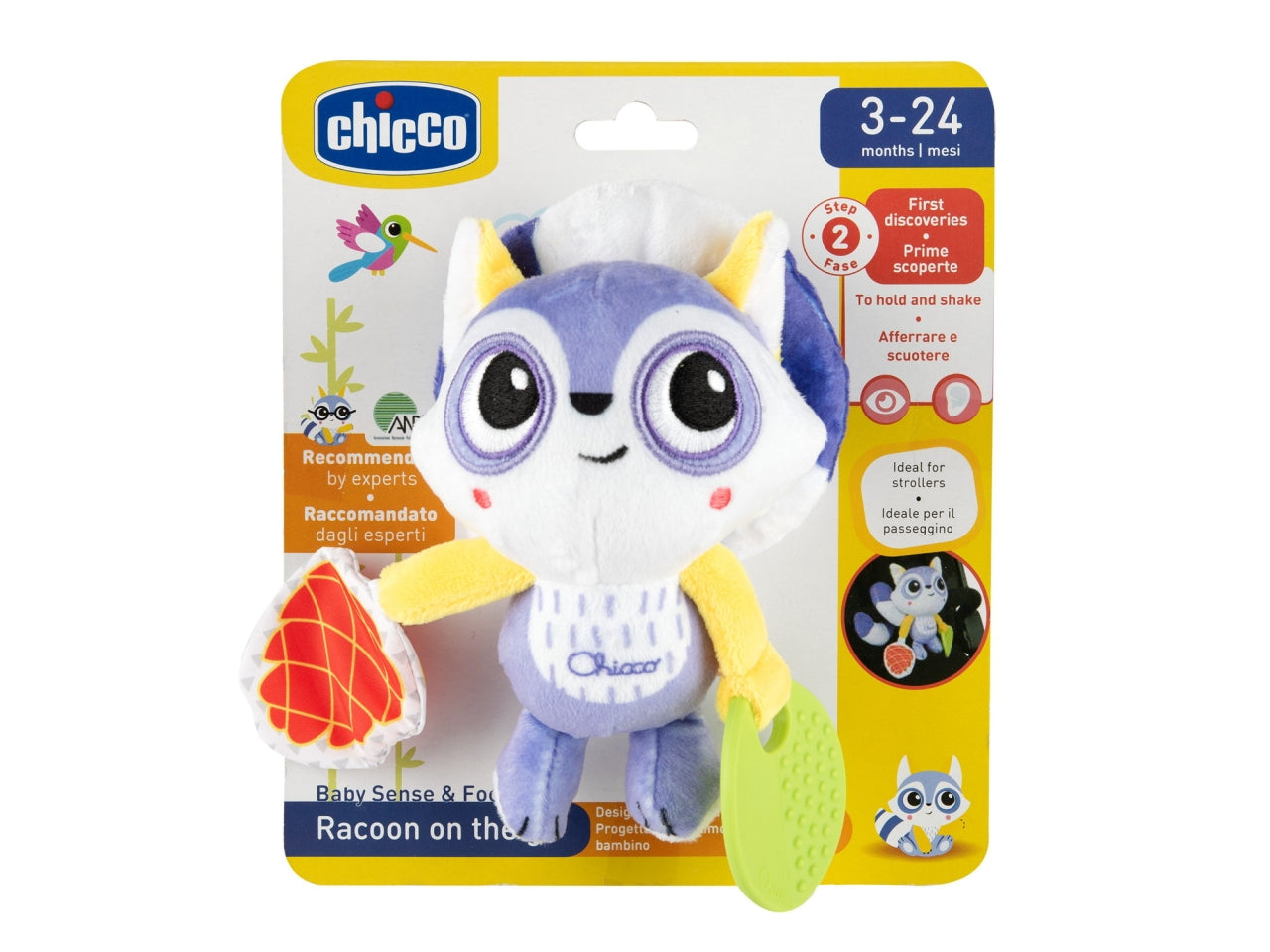 Chicco Procione Portatile Sonaglio con Coda Morbida e Massaggiagengive
