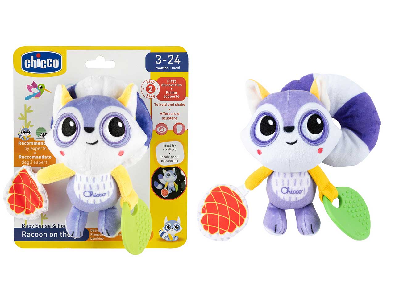 Chicco Procione Portatile Sonaglio con Coda Morbida e Massaggiagengive
