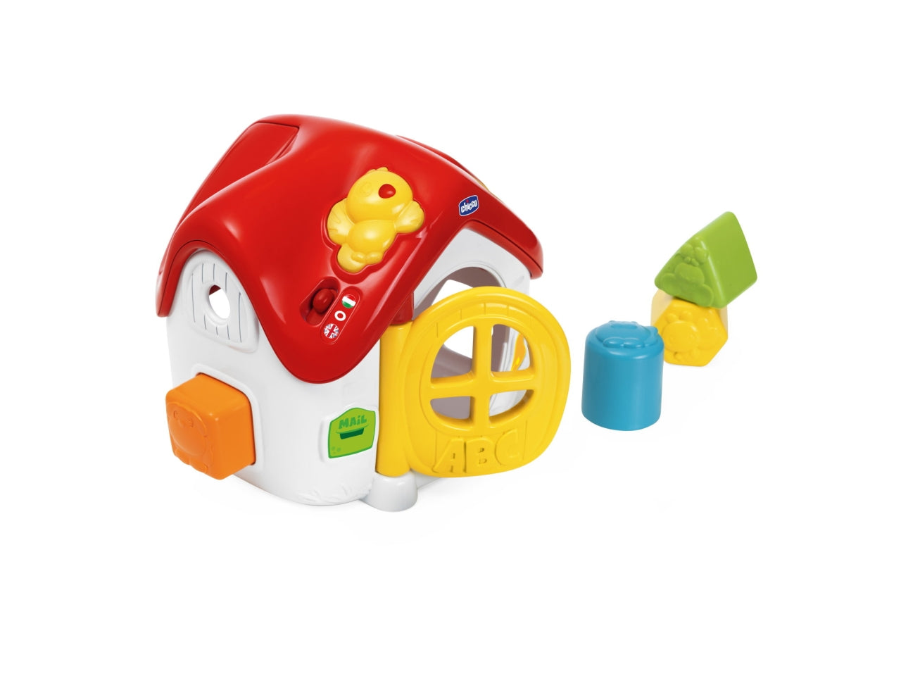 Chicco ABC Casetta Incastri - Multicolor, Plastica, EtÃ  10-36 Mesi, Batterie Incluse, Dimensioni 19,2x15x16,8 cm