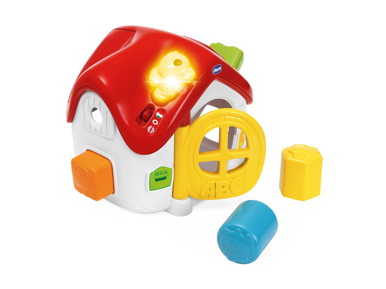 Chicco ABC Casetta Incastri - Multicolor, Plastica, EtÃ  10-36 Mesi, Batterie Incluse, Dimensioni 19,2x15x16,8 cm