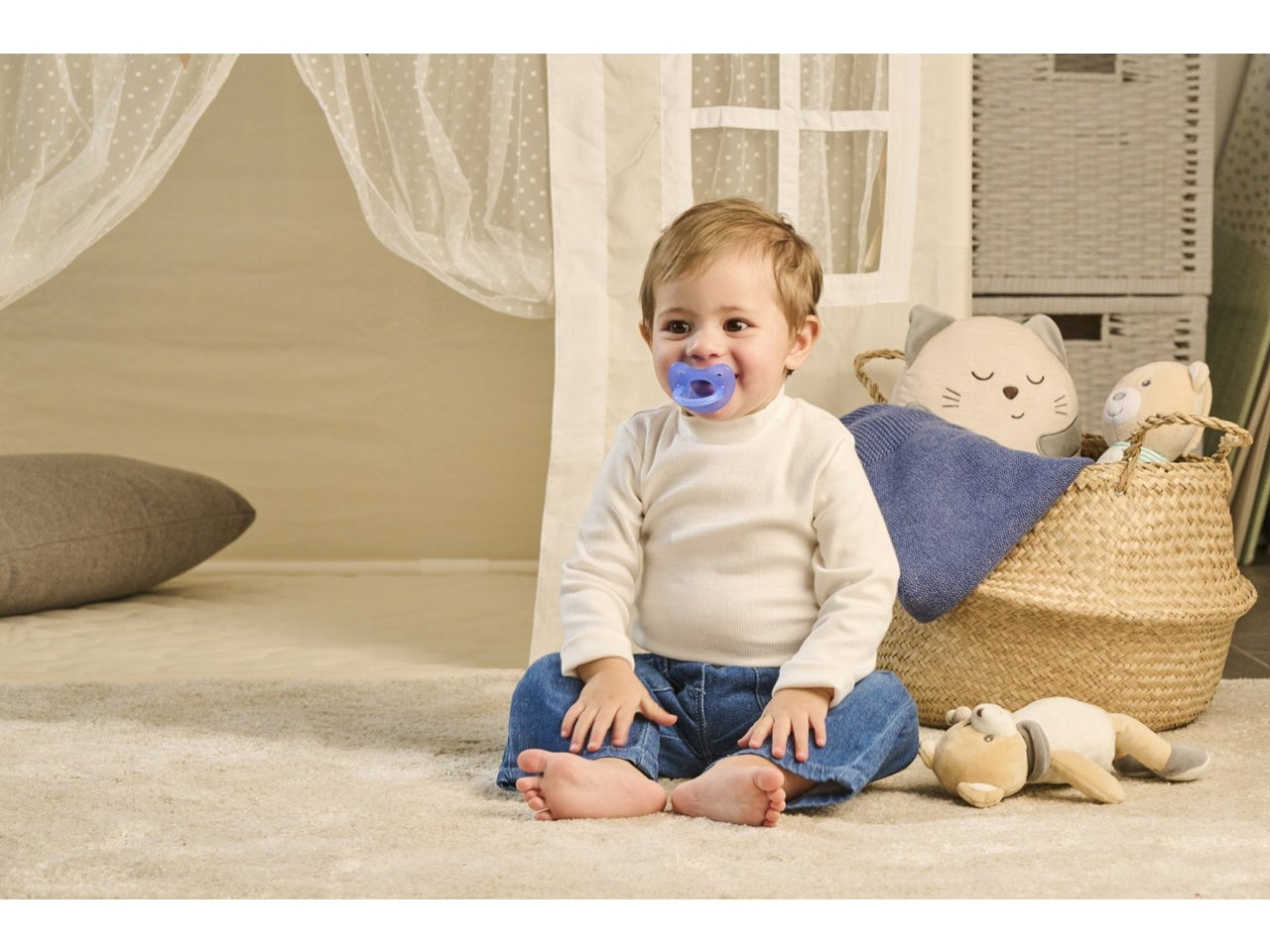 Set di 2 gommotti physio soft azzurro 6-16m, Adatto per 6-16 mesi Chicco