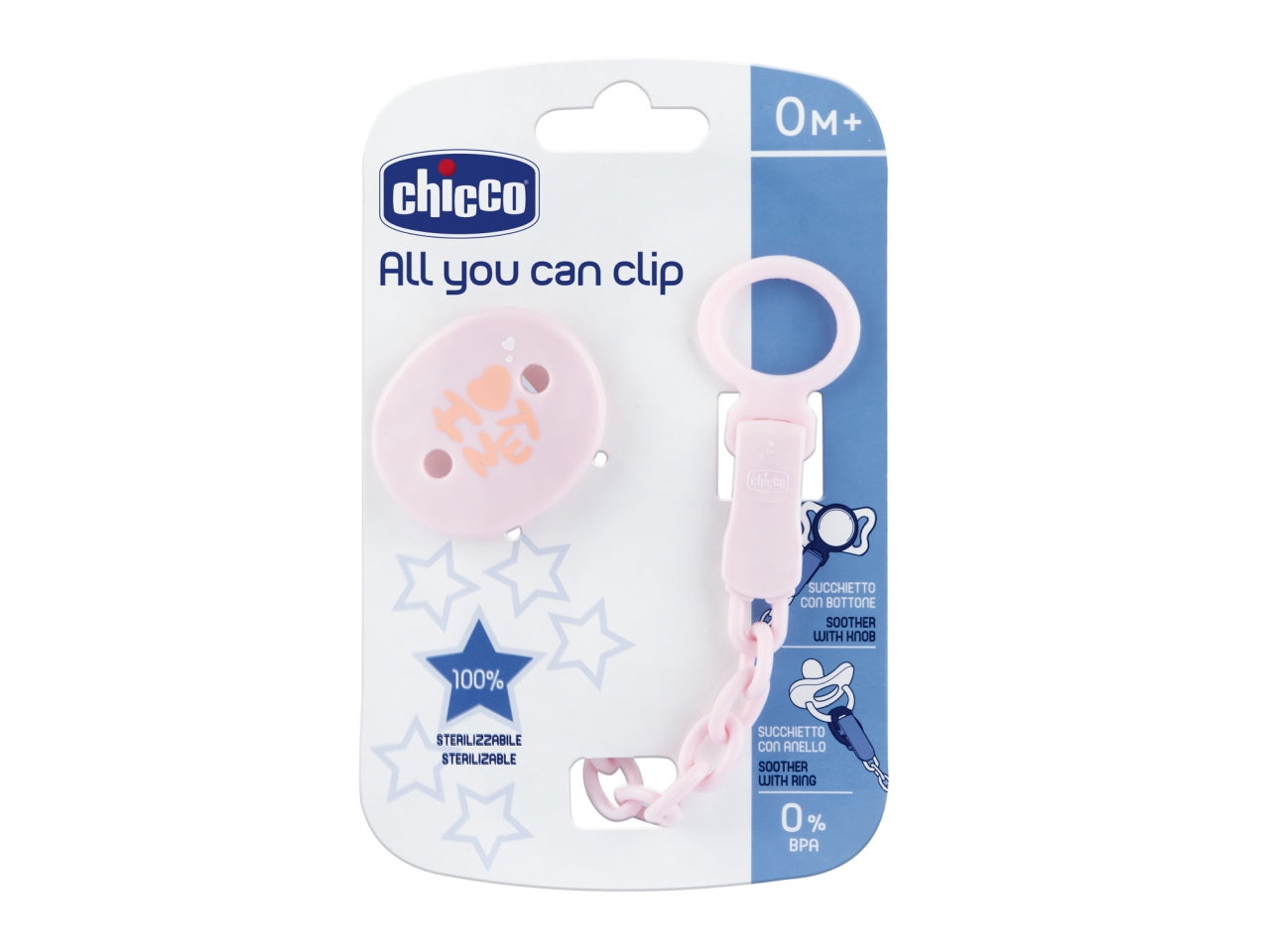 Easyclip adattabile con catenella rosa, Colore: rosa | Chicco