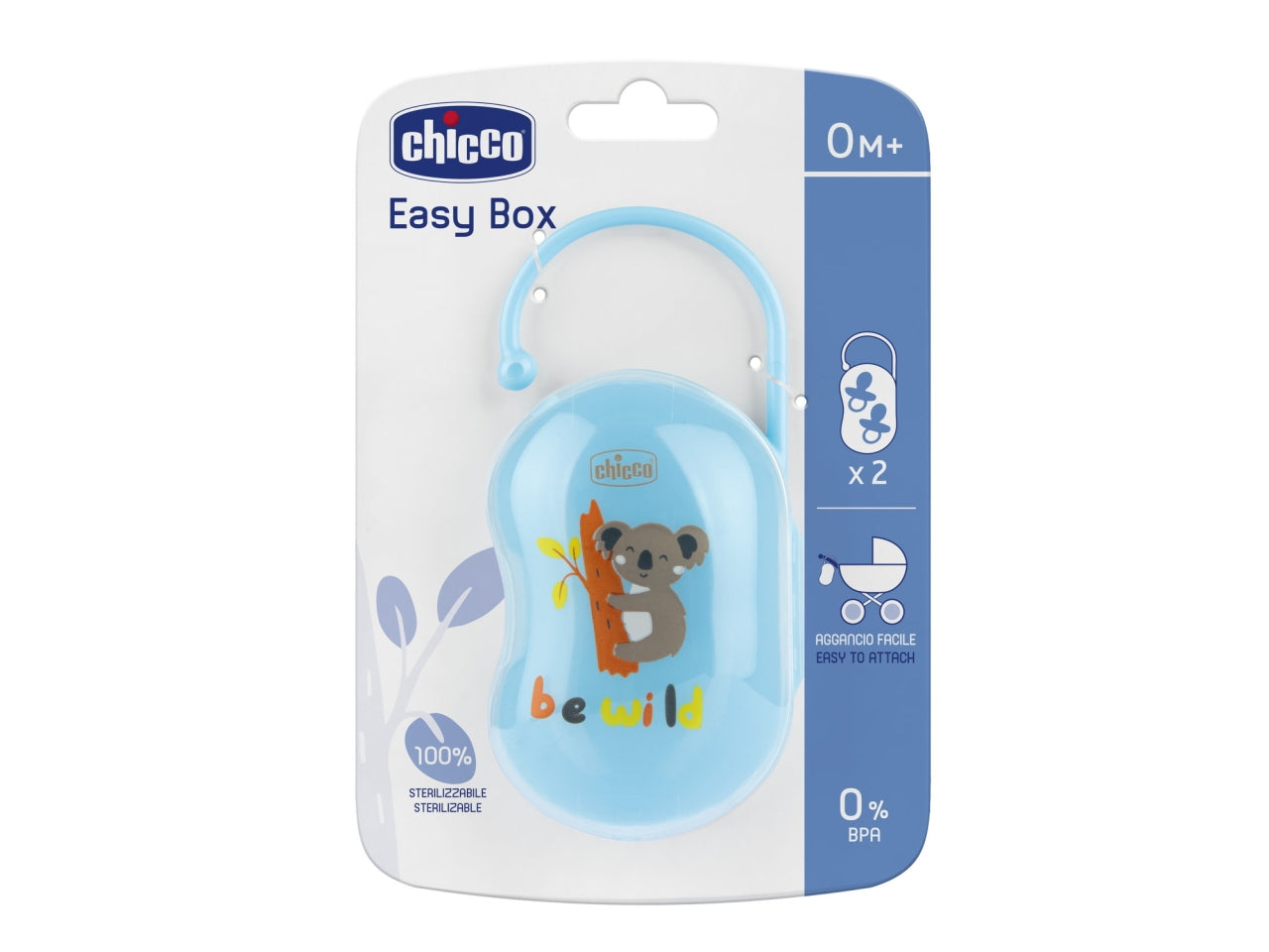 Porta succhietto doppio blu, Colore: rosa e giallo | Chicco