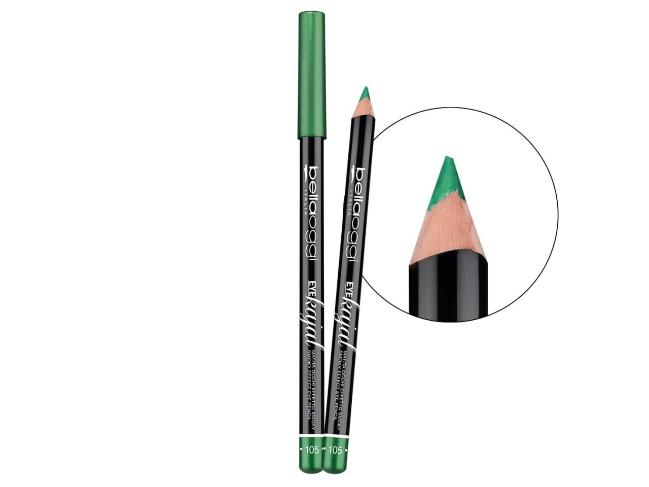 Matita Occhi Eye Kajal - Effetto Smoky, Alta Definizione - Green Kajal - Bellaoggi