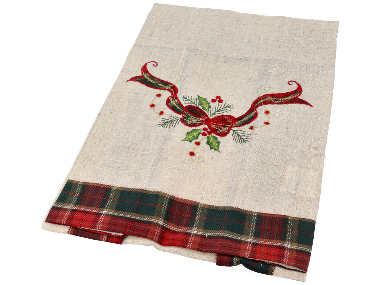 Fiocco runner ricamato 50x150 verde