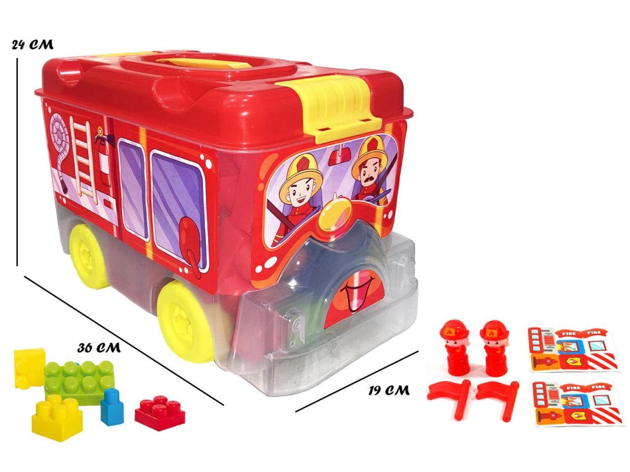 Camion block pompieri con personaggi