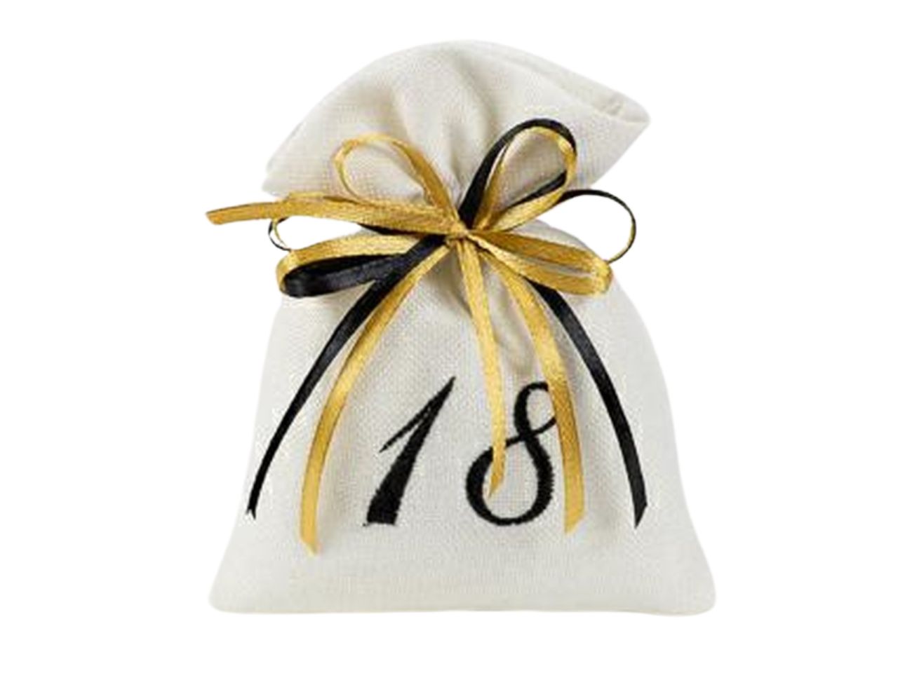 Sacchetto ricamato 18 anni misura 10xh.12cm nero