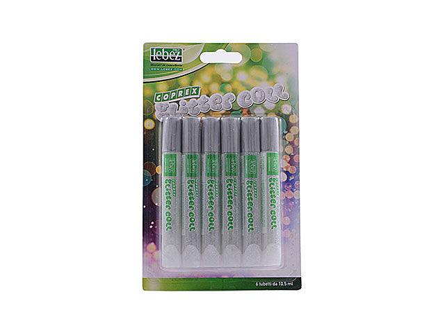 Colla blister da 6 pezzi colore argento 10,5 ml lebez