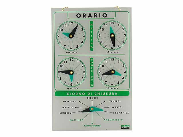 Cartello orario in acrilico 4506