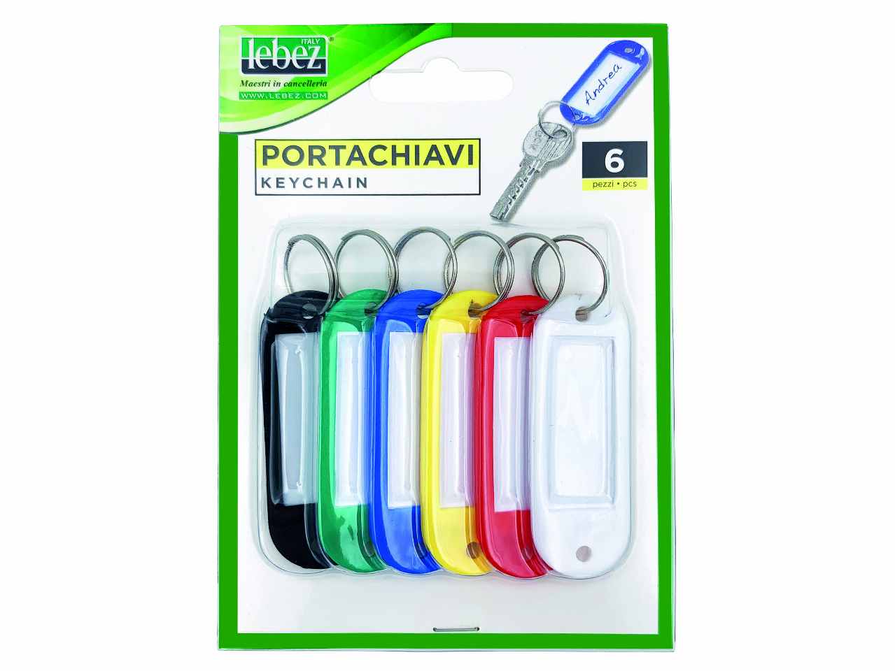 Portachiavi plastica lebez - 6 pezzi
