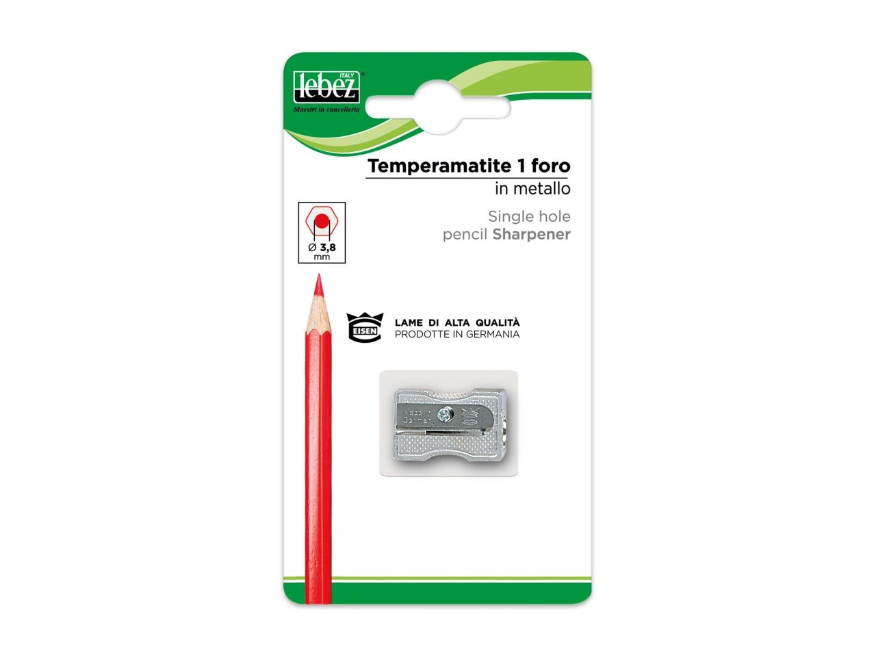 Temperino a 1 foro grigio metallo - Lebez