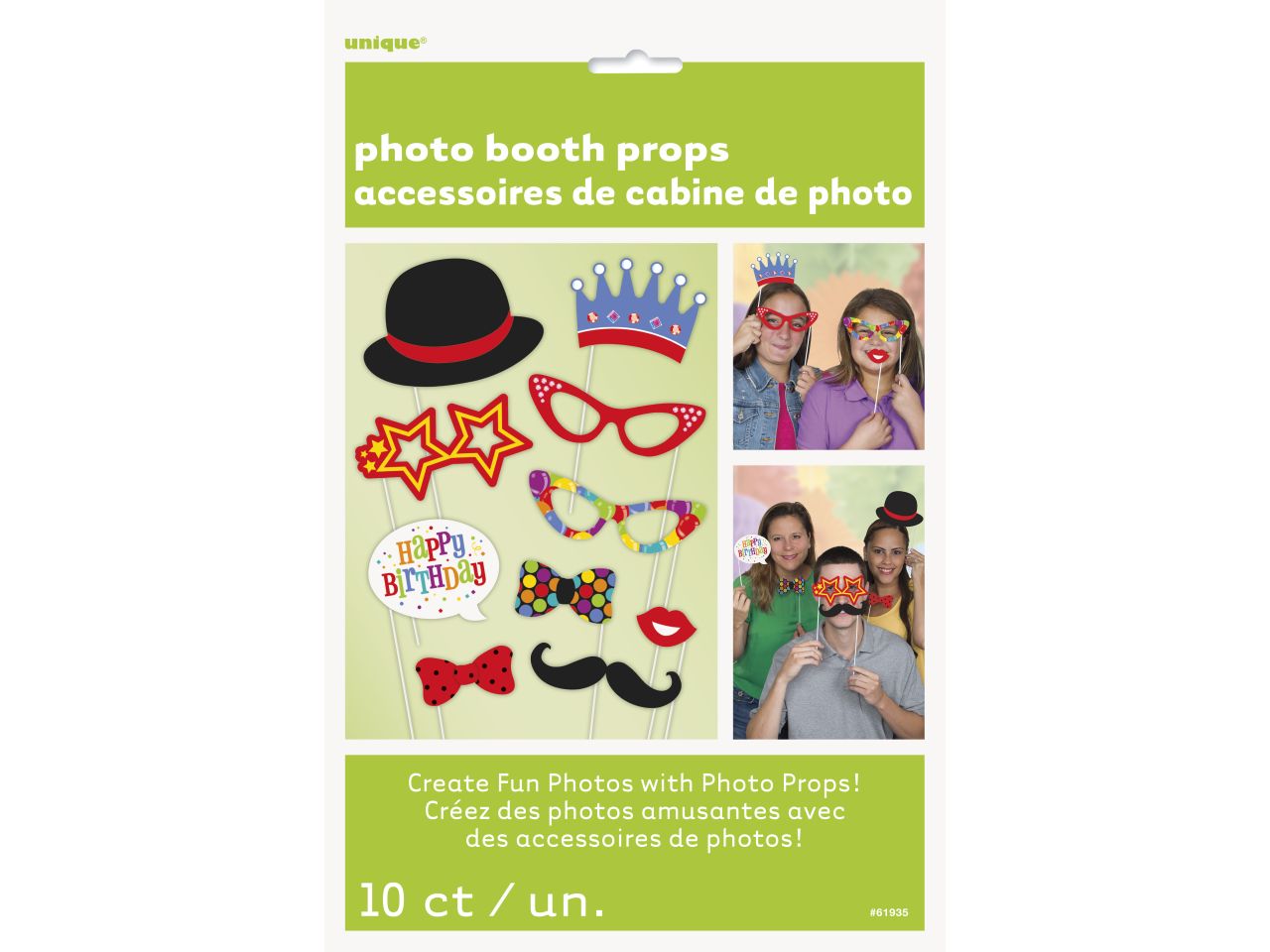 Birthday photo props - la confezione comprende 10 oggetti