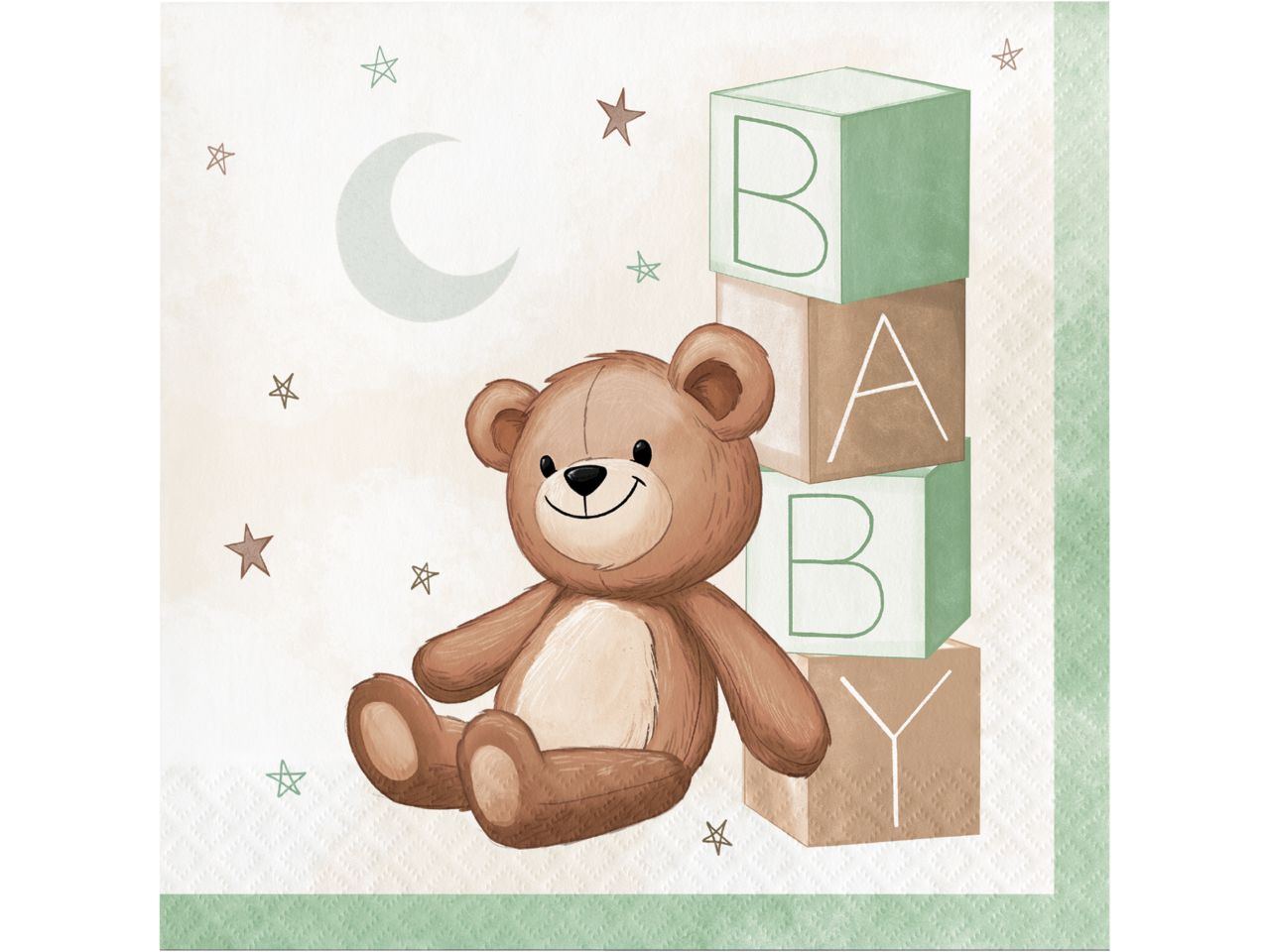 Tovagliolo teddy bear misura 33x33cm - la confezione comprende 16 tovaglioli