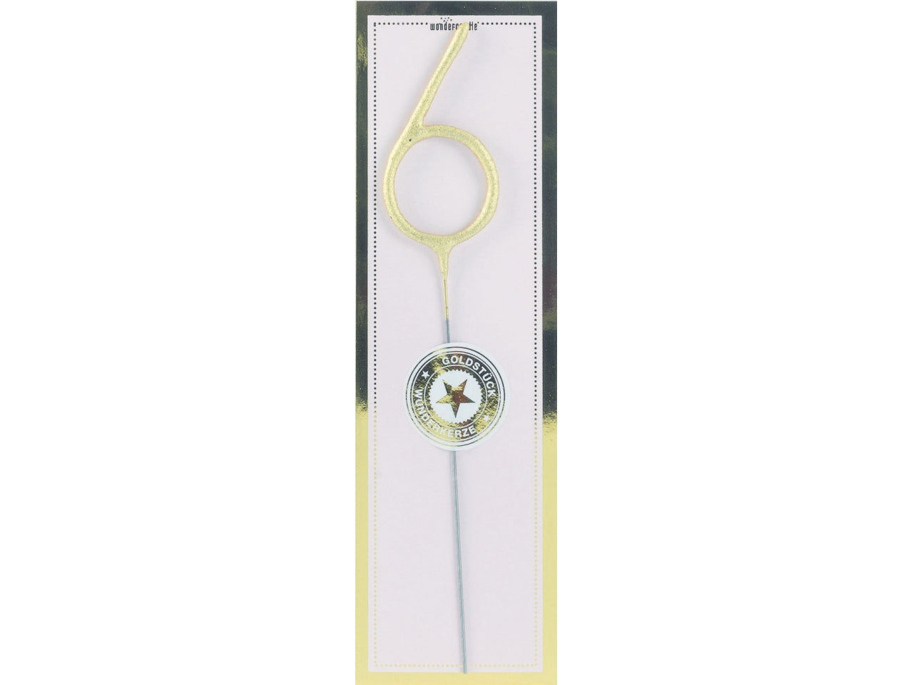 Candela scintillante in metallo h.18cm oro numero 6