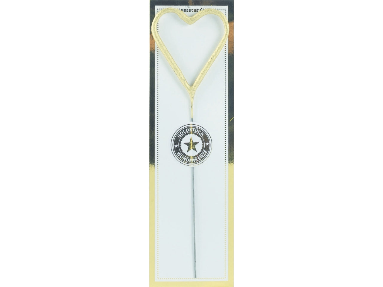 Candela scintillante in metallo h.18cm oro a forma di cuore