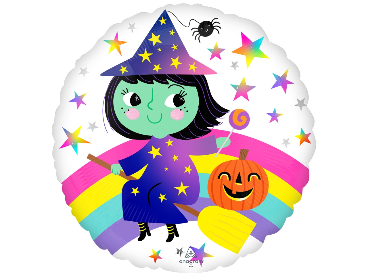 Rainbow witch pallone foil 42cm