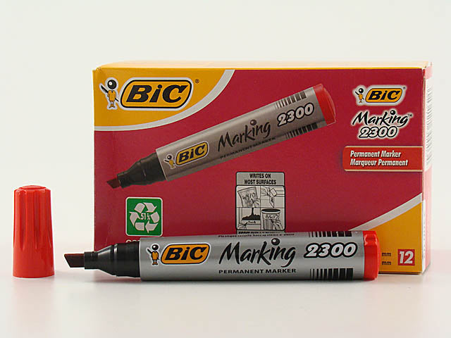 Marcatore bic rosso tratto 3.7-5.5mm 12 pezzi