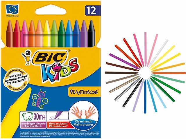 Colori cera plastidecor 12 pezzi 945764