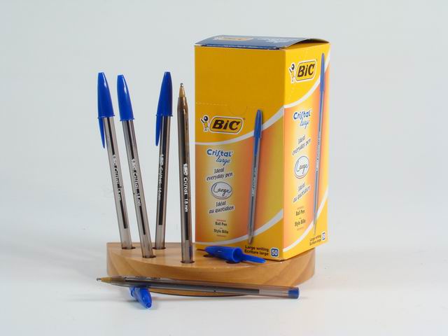 Penna a sfera Bic Cristal Large, trarente per controllare il livello di inchiostro blu 1,6 mm
