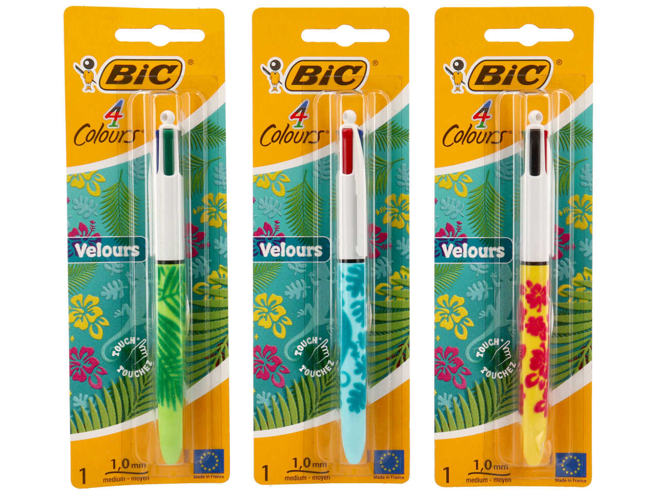 Penna a sfera Bic Colours Velvet, con fusto ricoperto in velluto, punta media assortiti 1,0 mm