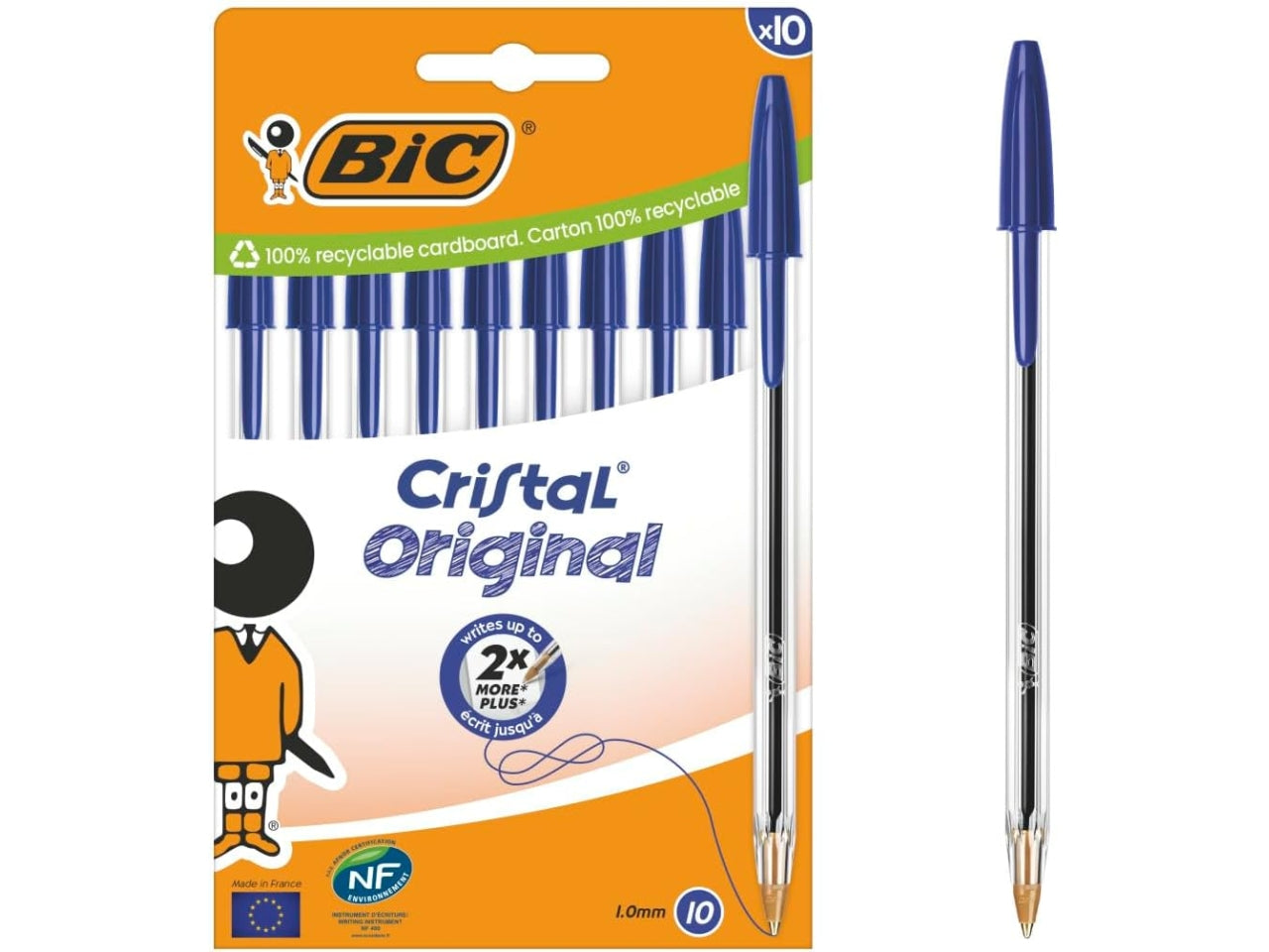 Penna cristal med box da 10 pezzi blue
