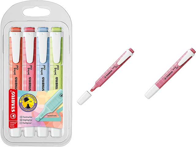 Stabilo evidenziatore colore pastello  la confezione contiene 4 pezzi