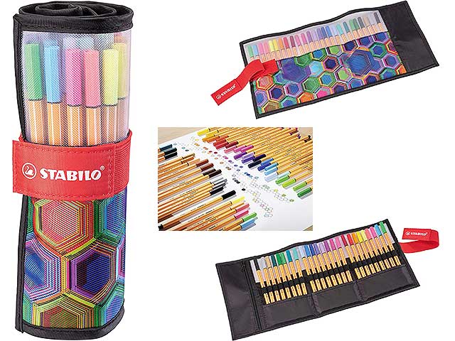 Pennarelli Fineliner STABILO ARTY Point 88 Rollerset con 25 Colori Assortiti Punta 0.4 mm