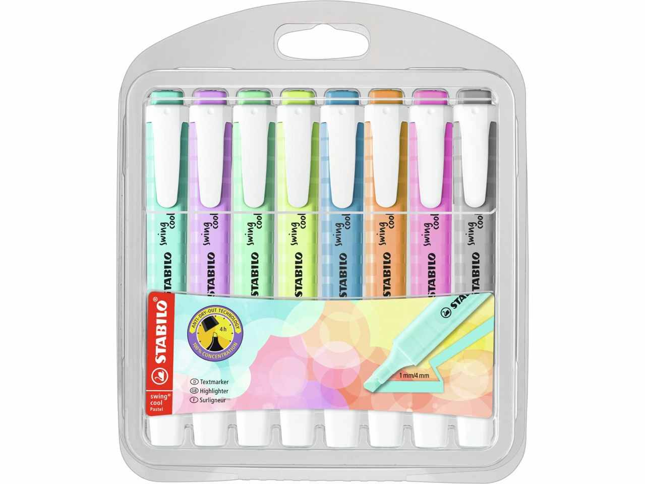 Stabilo evidenziatore colore pastello la confezione contiene 8 pezzi