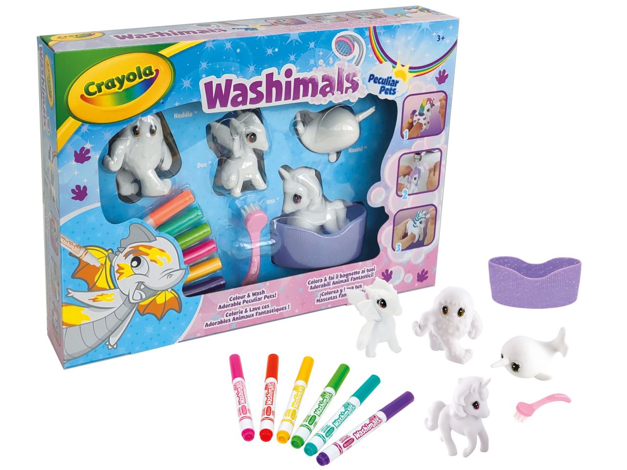 Washimals Pets Set Cuccioli da colorare Crayola set attivitÃ 