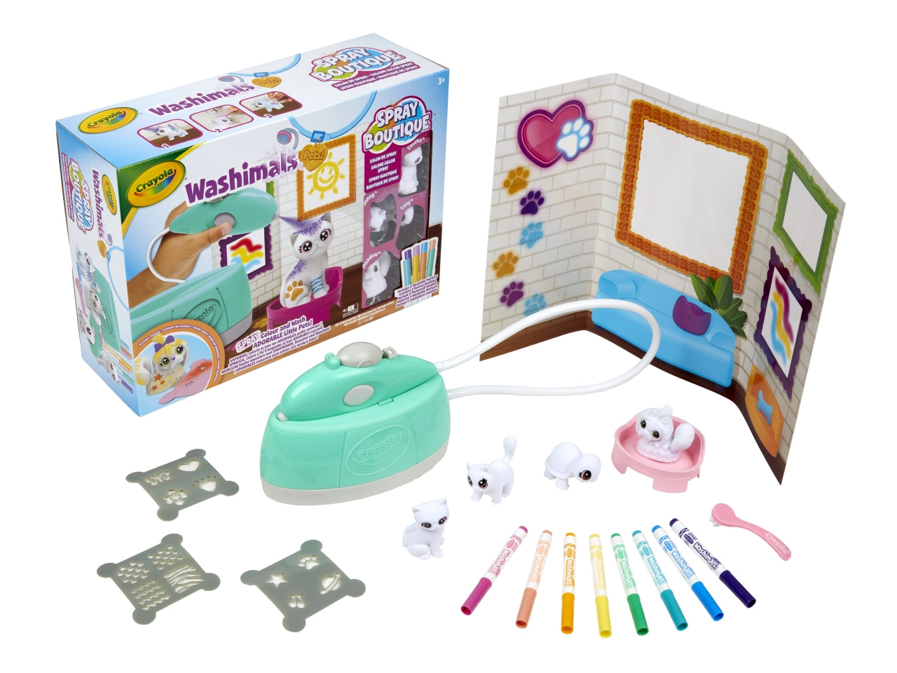 Washimals Pets Spray Boutique - Set con Accessori, Azzurro e Bianco, EtÃ  3+, Crayola $
