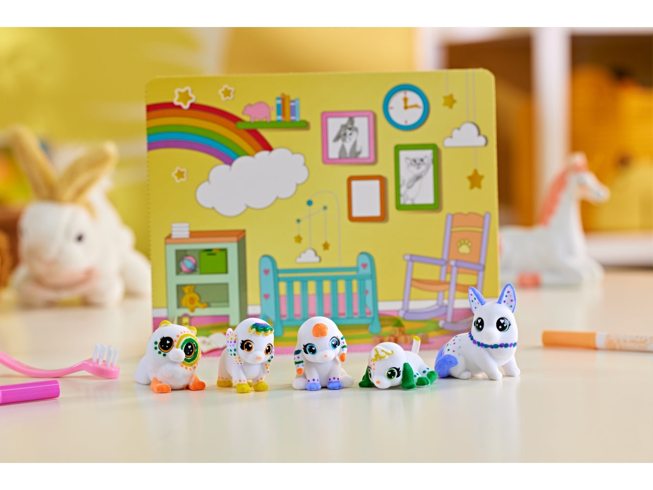 Washimals Baby Pets Asilo Nido dei Cuccioli - Set con 5 Pets e Accessori, Multicolor, EtÃ  3+, Crayola