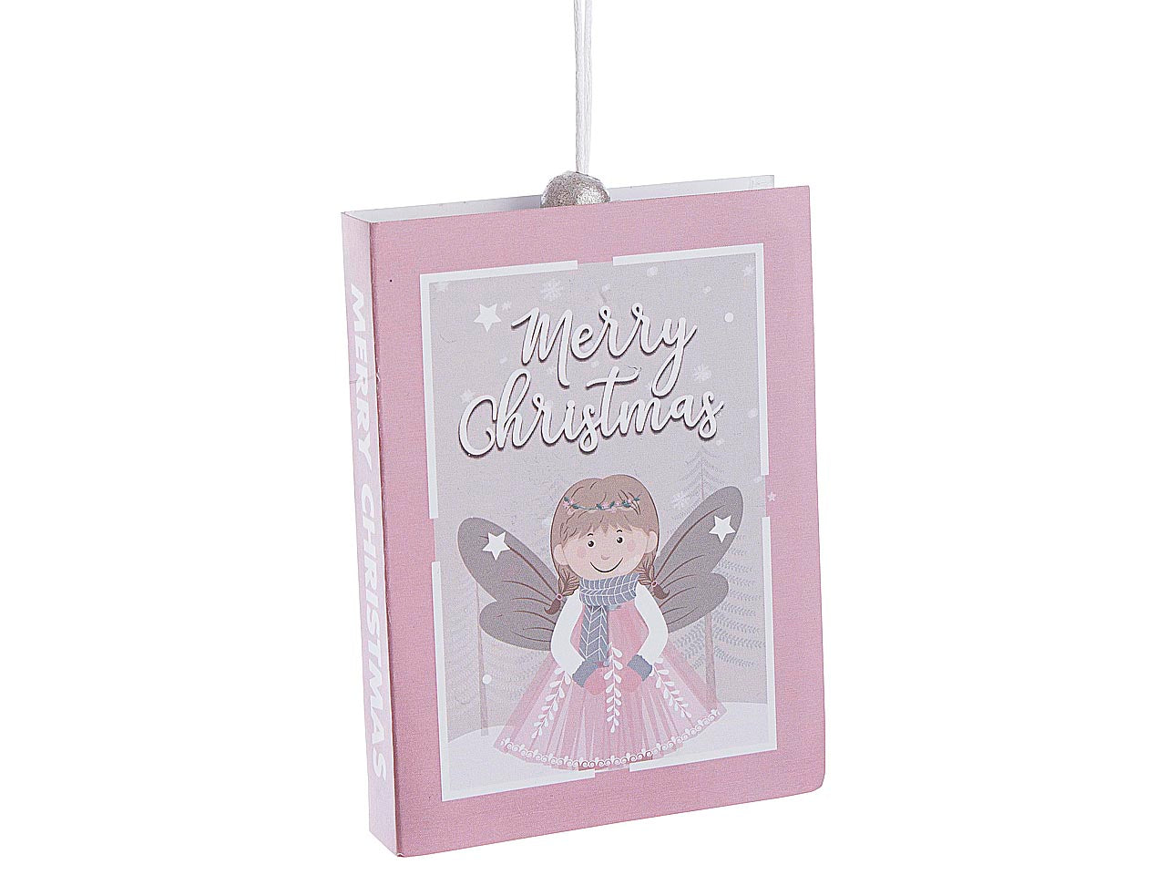 Pendente natalizio rettangolare con angelo