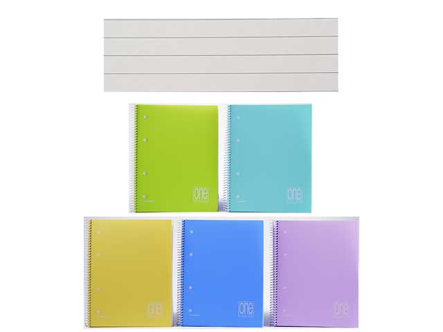 Quaderno a righe Blasetti 80 fogli spiralato A5 80gr rigatura colori assortiti 148x210 mm